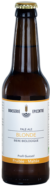 Bouteille de bière blonde de type Pale Ale